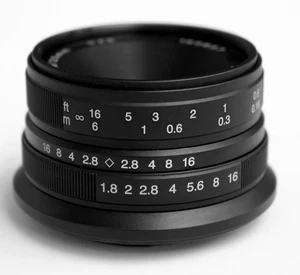 Hengyijia HD.MC 25mm F1.8 (Black) Manual Focus LENS f/ Fujifilm FX Mount Camera - Picture 1 of 4
