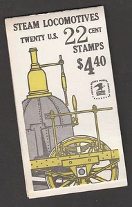 US 2362-2366 2366a BK163 Steam Locomotives 22c booklet 20 #2 MNH 1987 - Picture 1 of 8