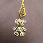 Teddy Bear Pendant Encrusted With Crystal Antique Gold Colour temporary chain 