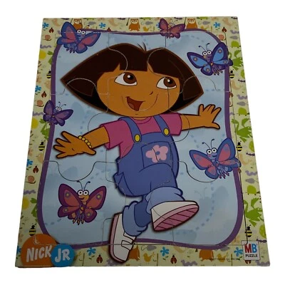 2007 Dora The Explorer Wood Frame Tray Puzzle Nickelodeon Nick JR Butterflies - Image 1 of 2
