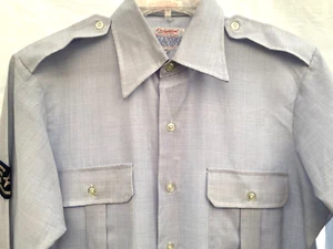 DE COLECCIÓN CREIGHTON..USAF..AZUL CLARO.. POSTE/LANA..BOTONES... UNIFORME.. talla MED - Imagen 1 de 5