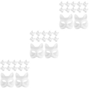  48 Pcs Papiermaske Weiße Fuchsmasken Zum Selbstgestalten Cosplay