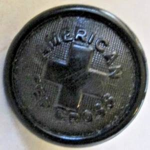 DE COLECCIÓN/ANTIGUA CRUZ ROJA AMERICANA BAQUELITA NEGRA BOTÓN 16MM, CAÑA DE HIERRO USADA - Imagen 1 de 2