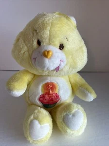 Vintage 80s Care Bear Birthday Bear 1983 Kenner 13" Yellow Pink CupCake Candle - Picture 1 of 11