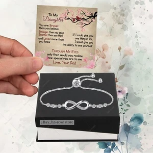 To My Daughter Sentimental Infinity Bracelet From Dad Keepsake Jewelry Gifts - Picture 1 of 15
