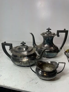 Cheltenham Sheffield England Silber Teller Kaffee & Teekanne & Zuckerdose - Bild 1 von 23