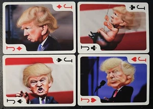 Juego de 4 cartas de juego de dibujos animados divertidas caricaturas del presidente de Estados Unidos Donald Trump - Imagen 1 de 2