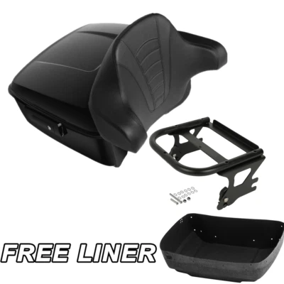 Soporte de montaje de almohadilla de respaldo de maletero negro King apto para Harley Street Road Glide 97-08 Foto 1 de 4