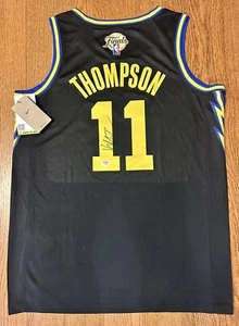 Klay Thompson Signed Golden State Warriors Jersey NBA Finals Patch PSA/DNA COA - Picture 1 of 4
