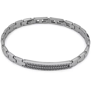 Bracciale da uomo Boccadamo Man in Acciaio con Piastra centrale ABR624B - Foto 1 di 2