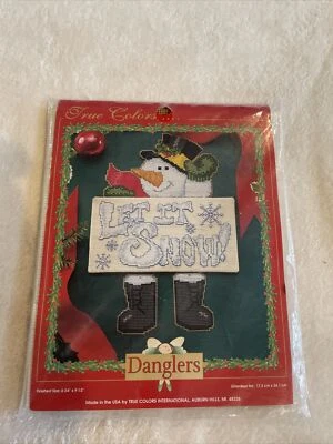 Kit de punto de cruz contado muñeco de nieve de Navidad déjalo colgar nieve sellado B7 Foto 1 de 4