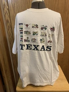 Vintage Texas T Shirt with 12 Cities Or Things Of Texas Size XL - Picture 1 of 4