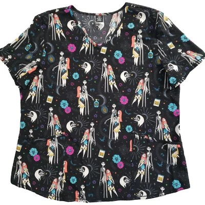 Blusa Médica Tim Burton’s Pesadilla Antes de Navidad Talla 2XL Disney Foto 1 de 4