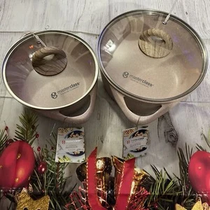 Set 2 Masterclass Premium Cookware 9.5" 4.3qt 24cm, 8” 2.4qt 20cm Casseroles - Picture 1 of 9