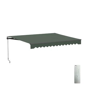 Tenda da sole Aleko motorizzata 10 x 8 piedi retrattile casa patio verde foresta - Foto 1 di 13