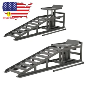 2X Hydraulic Car Ramps,Car Lift Service Ramps Truck Trailer Garage,Vehicle Ramps - Picture 1 of 8