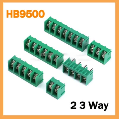 2 ,3 Way PCB Green Screw Barrier Terminal Block Strip Connector HB9500 300V 30A - Image 1 of 4