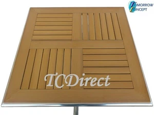 Slat Plastic Wood Square 70cm x 70cm Table Top with Alunimium Frame T14P - Picture 1 of 4