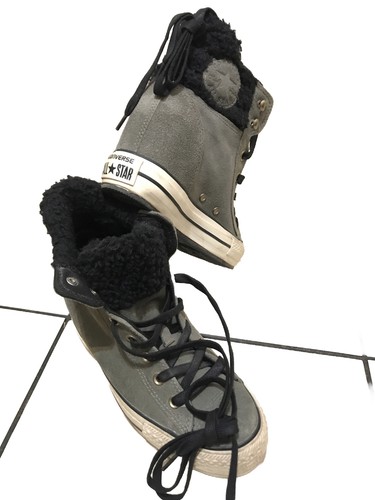 CONVERSE ALL STAR CT LUX MID Scarpe da ginnastica a zeppa nascoste UK5~Collare lingua in pile~