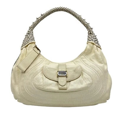 FENDI Spy Bag Leather White Hand Purse One Handle Authentic From Japan - Image 1 of 4