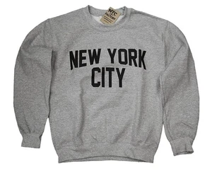 New York City Sweatshirt Screenprinted Gray Adult NYC Lennon Shirt - Picture 1 of 1