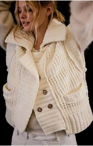 We The Free Chunky Sleeveless Shelby Vest Jacket Womens Size Small Boho Layering - Picture 1 of 9