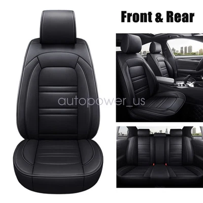 For VOLVO XC90 Car 5 Seat Cover Full Surround Set PU Leather Protector Black - Image 1 of 4