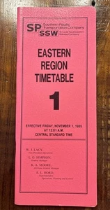 Transporte del Pacífico Sur Región Oriental Horario #1 1 de noviembre de 1985 - Imagen 1 de 2