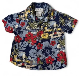 Disney Parks Aloha Hawaiian Shirt Kids Large Mickey Mouse Surfboard Button - Picture 1 of 5