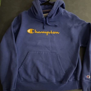 Champion Authentic Athleticwear Blue Hoodie Size Medium Lightweight Pouch - Picture 1 of 7