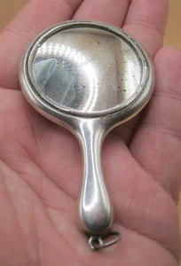 Antique Art Deco Era Sterling Silver MINIATURE Handbag Mirror For Chatelaine - Picture 1 of 5
