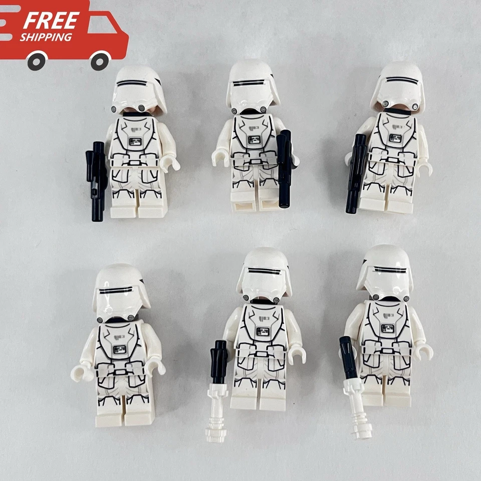 Lego Star Wars First Order Snowtroopers X6 Mint Minifigures With X5 Blasters - Image 1 of 3