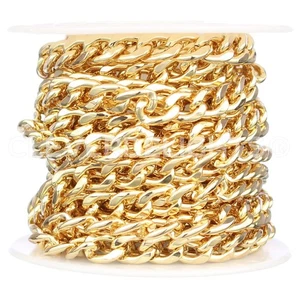 6x8mm Curb Chain - Champagne Gold Color - 10 Feet - Craft Costume Jewelry Bulk - Picture 1 of 5