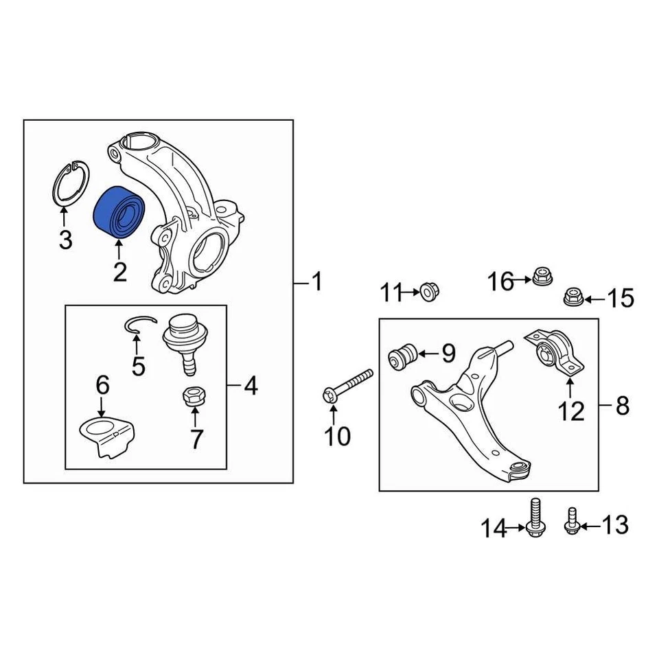 For Ford Transit Connect 2010-2013 Ford 2T1Z1215E Front Wheel Bearing Foto 1 de 1