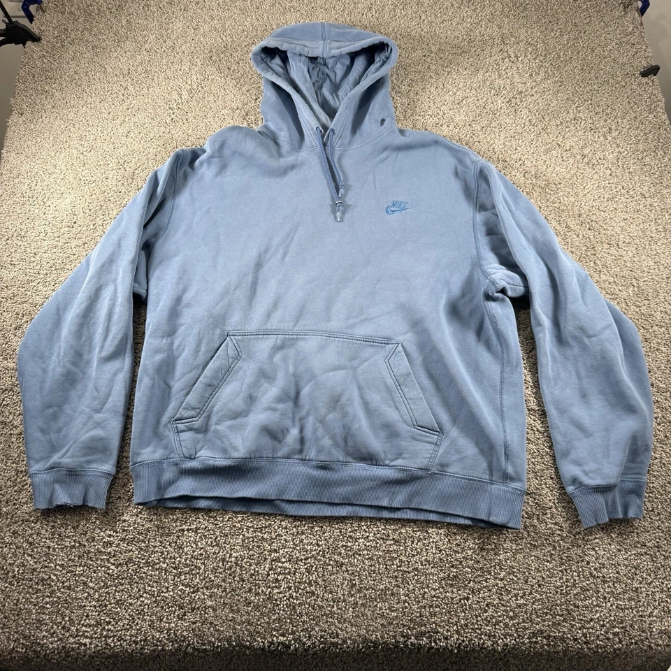 Nike Suéter Hombres XL Polvo Azul Pullover Golpeado Sudadera con Capucha Grunge Ropa de Calle Suelto Foto 1 de 4