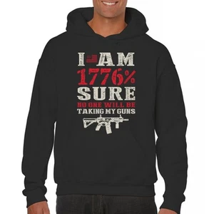1776 Percent Patriotic Sweatshirt Gun Rights 2nd Amendment AR Rifle US Hoodie - Picture 1 of 22