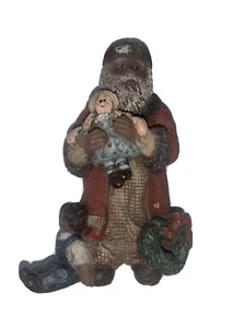 Sarah's Attic 'LOVE THE CHILDREN SANTA" Flat Back Figurine #121 Limited Edition - Picture 1 of 7