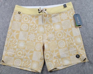 Roark Board Shorts Uomo 31 Giallo The Passage Mosaic Sunbeam Sfoderato Outdoor Nuovo con etichette - Foto 1 di 20