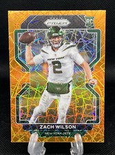 2021 Panini Prizm Zach Wilson RC #332 SP Orange Lazer New York Jets Rookie Card