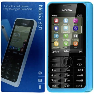 New Nokia Asha 301 Single SIM 256MB + 64MB Blue Factory Unlocked 3G OEM - Zdjęcie 1 z 1
