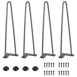 Hairpin Furniture Legs 16 Inch Grey 4PCS Heavy Duty Metal Coffee Table DIY - Picture 1 of 8