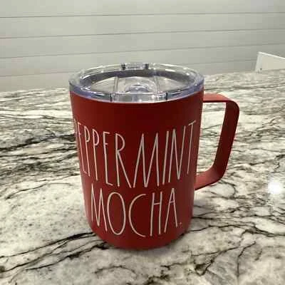TAZA DE VIAJE RAE DUNN MOCHA MENTA ROJA aislada de acero inoxidable Foto 1 de 2