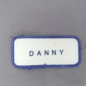 'Danny' 3.5" x 1.5" Printed Blue White Sew-on Name Badge Patch - Picture 1 of 2