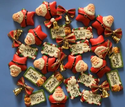 Surtido de letreros de arco de tela de Papá Noel con respaldo plano Navidad Santa Foto 1 de 2