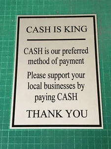 Cash Is King Payment Metal Sign Take Away Barber Fish Café Shop Store Poster A54 - Picture 1 of 12
