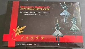 3 adornos de vidrio de copo de nieve ruso del gran cascanueces del ballet de Moscú - Imagen 1 de 5