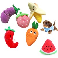 Rimobul Squeaky Plush Pet Toy My Favorite Food Family - Pack of 6