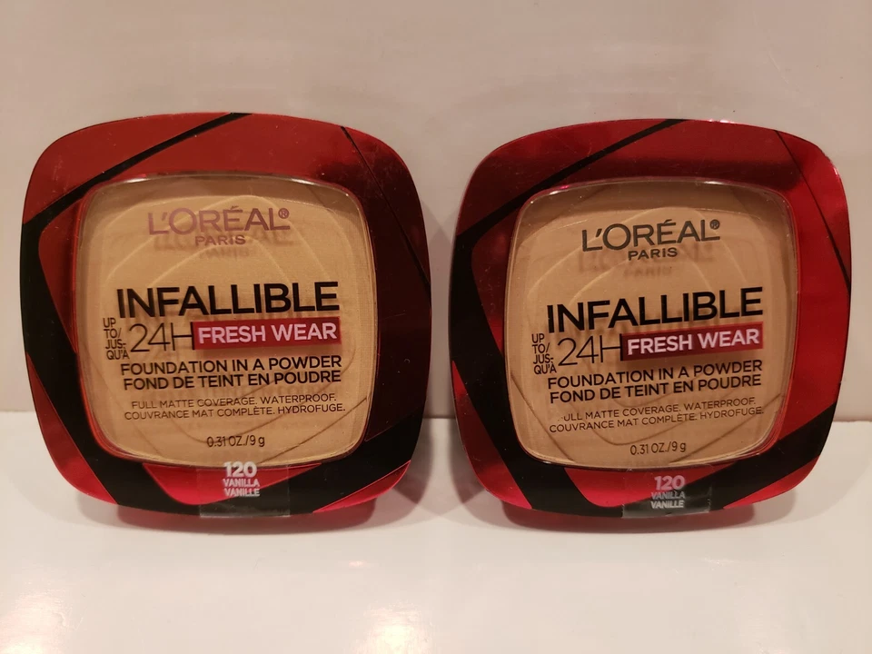 L'oreal~Lot of 2~Infallible Up-To 24H Fresh Wear Foundation in Powder~#120 Vanil - Image 1 of 1