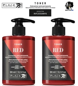 2X COLORE CAPELLI MASCHERA TONER BLACK PROFESSIONAL LINE SEMI-PERMANENTE ROSSO - Foto 1 di 4