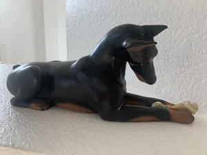 Doberman Pincher Signed Universal 17” Adorable Cute Doggie Figurine - Picture 1 of 15